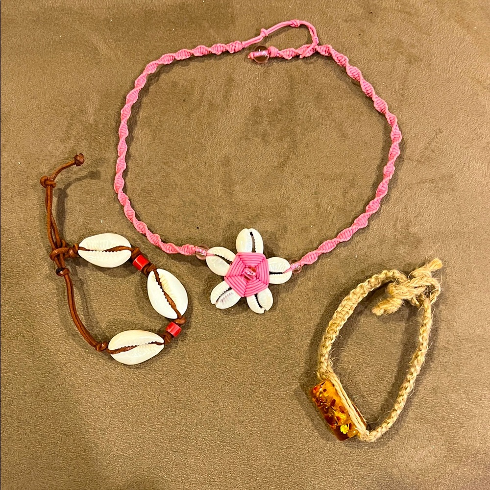 Shell and rope jewelry bundle